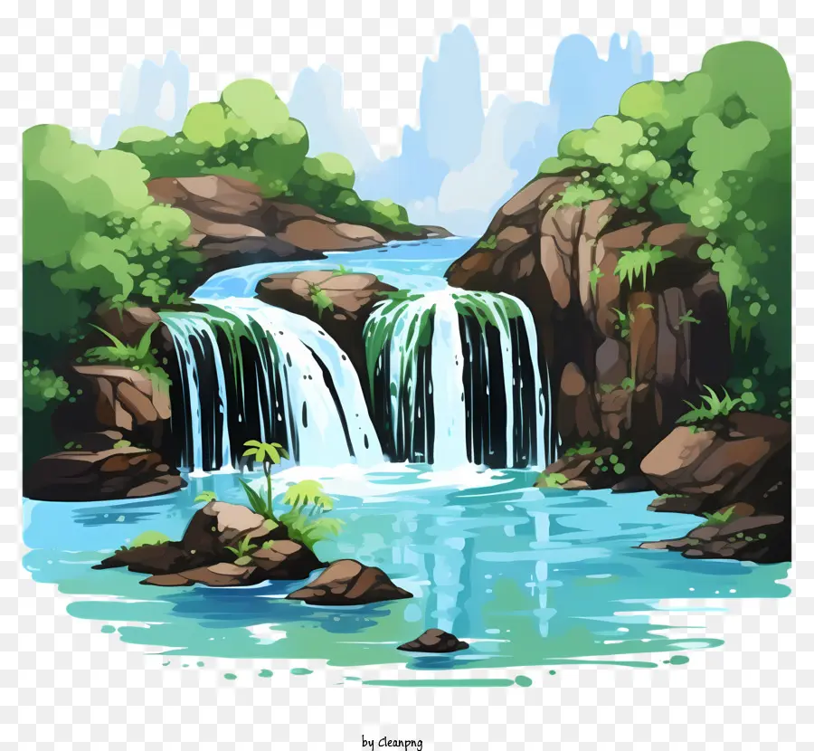 Cascade Aquarelle，Cascade PNG