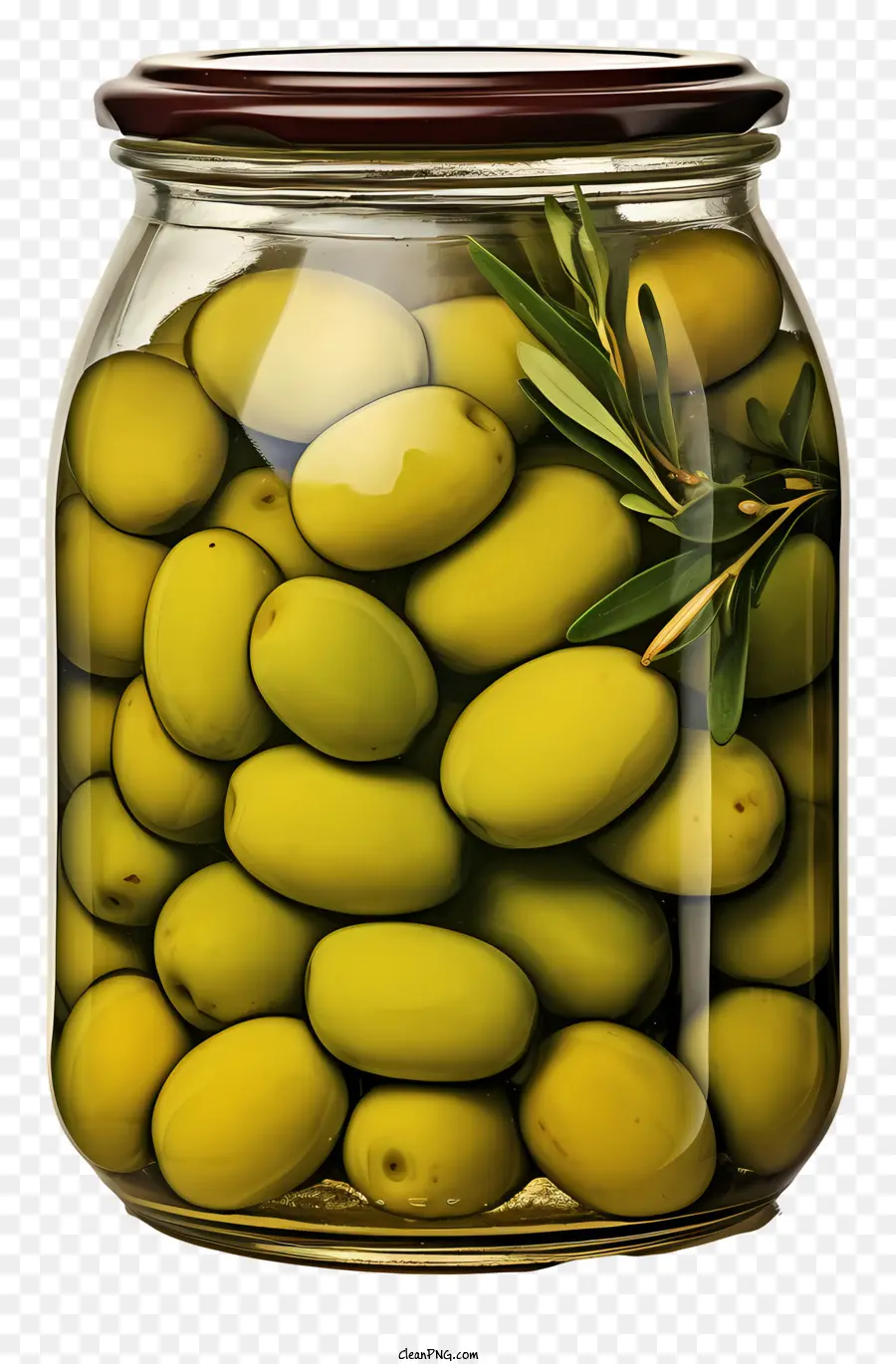 Style Doodle Olives Vertes En Pot，Olives Vertes PNG