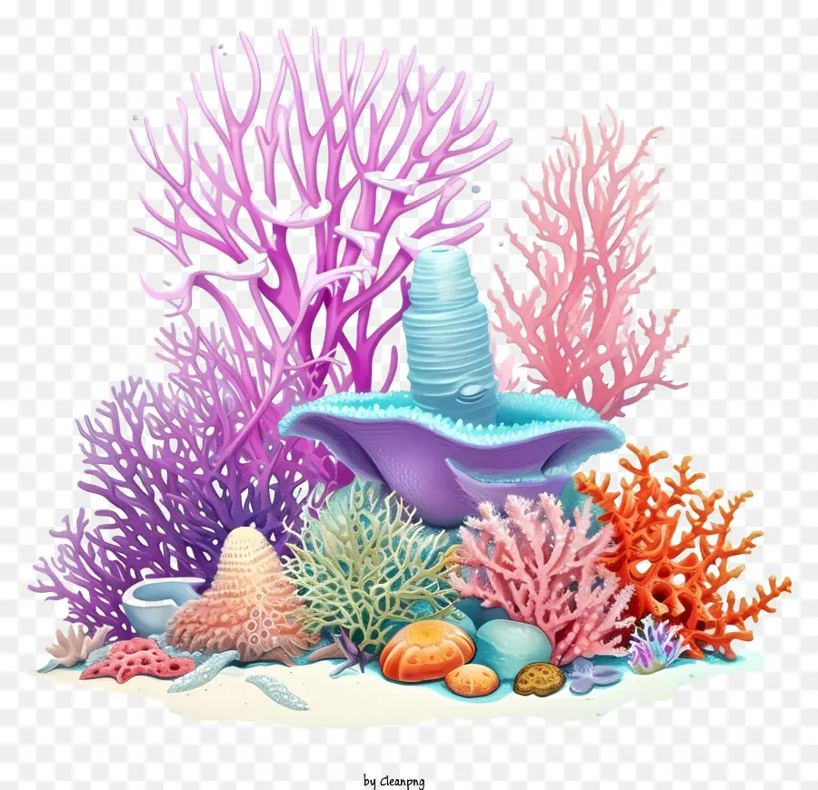 Récif De Corail Pastel，Récif Corallien PNG