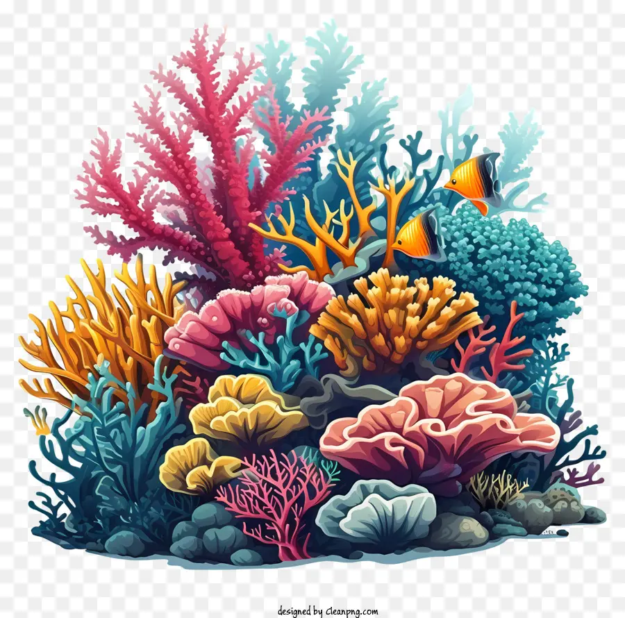 Art Vectoriel Simpliste Des Récifs Coralliens，Les Récifs Coralliens PNG