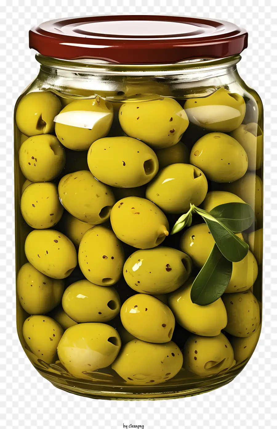 Style Doodle Olives Vertes En Pot，Pot D'olives PNG