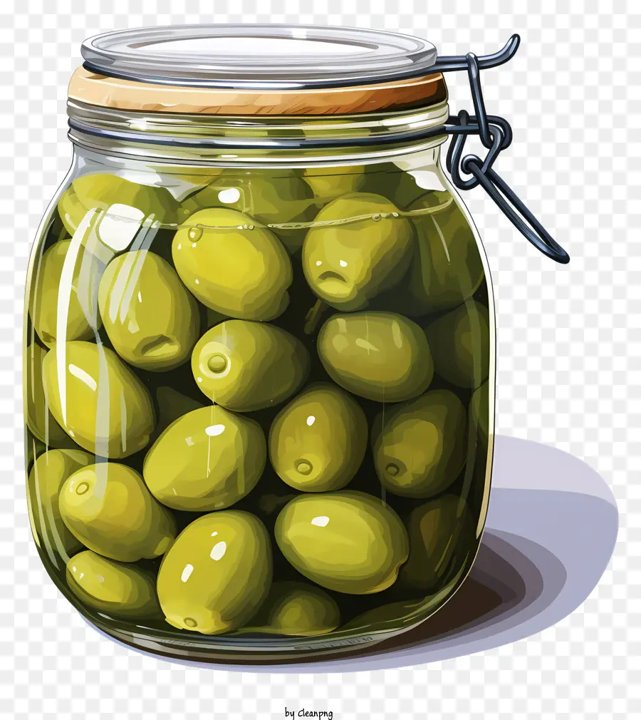 Sketch Style Olives Vertes En Pot，Olives PNG