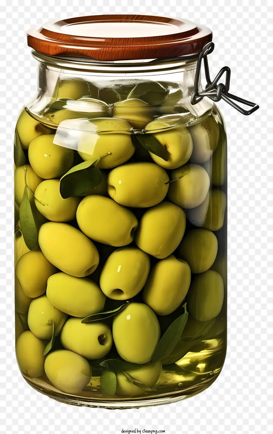 Olives Vertes Tirées à La Main Dans Le Pot，Bocal En Verre PNG