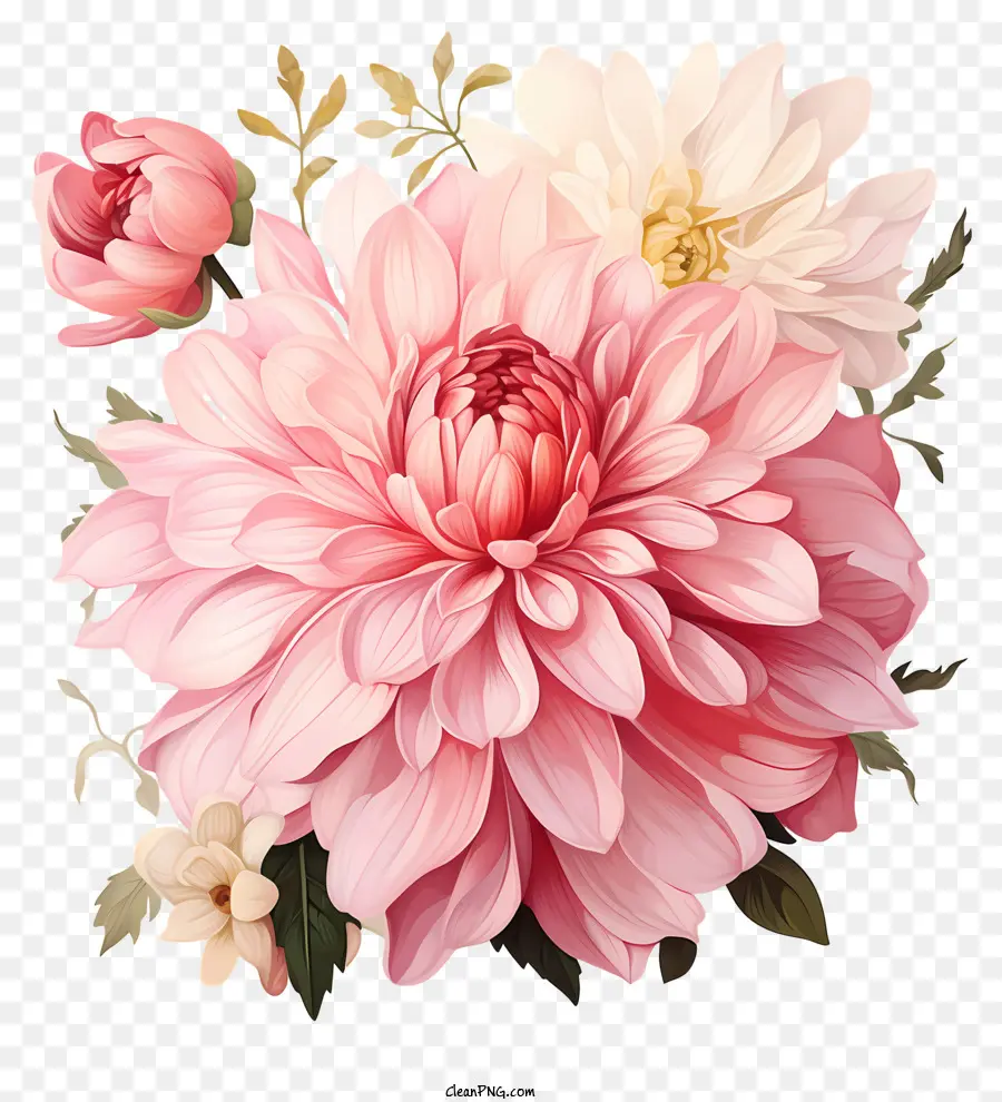 Fleur Rose Dessinée à La Main，Bouquet PNG