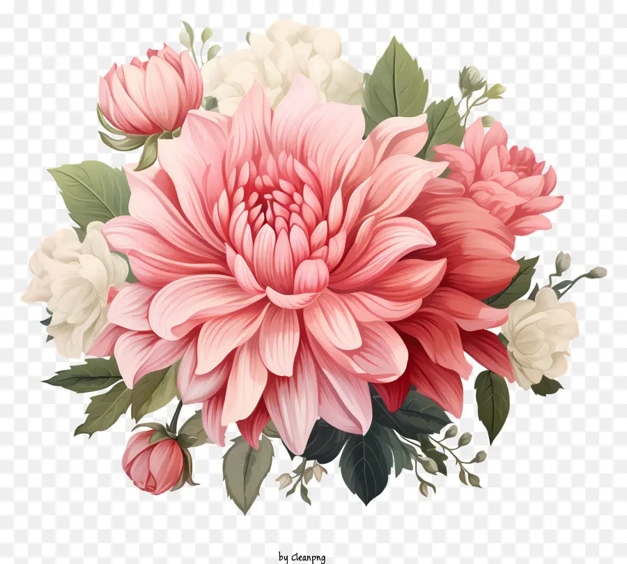 Fleur Rose De Style Sketch，Bouquet PNG