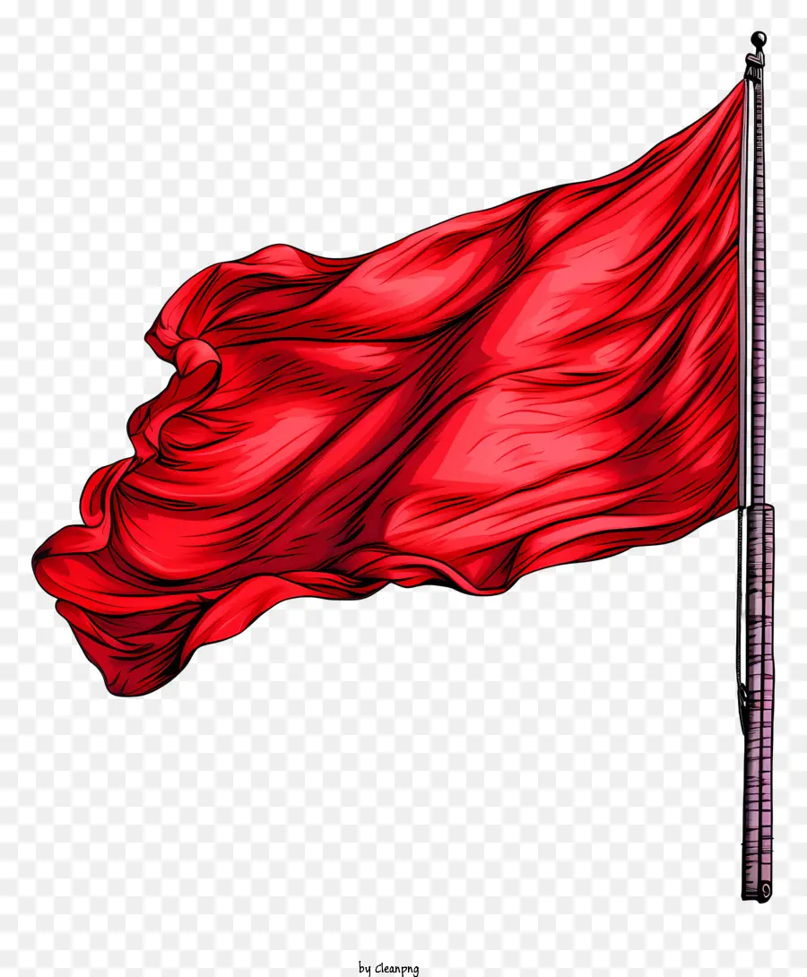 Drapeau Rouge De Style Doodle，Drapeau Rouge PNG