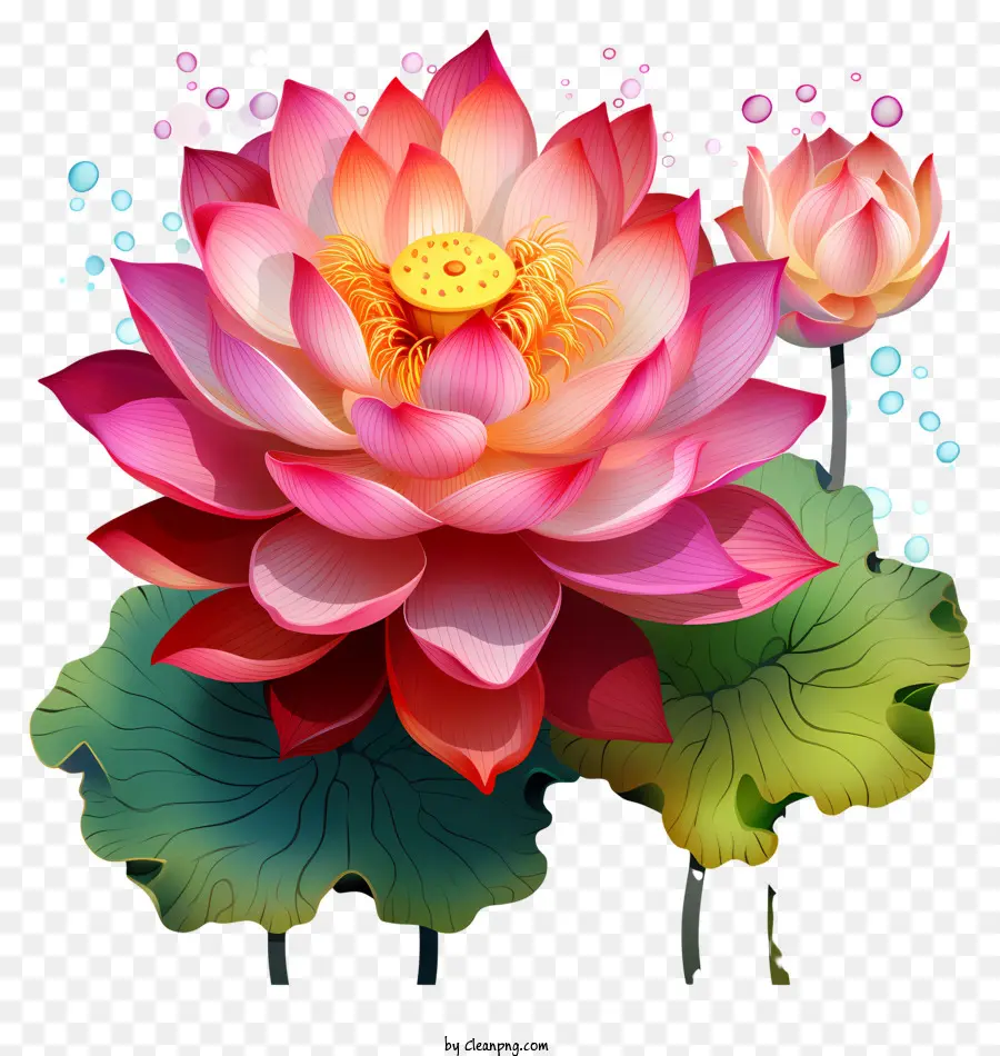 Peintures Multicolores De Fleur De Lotus，Fleur De Lotus Rose PNG
