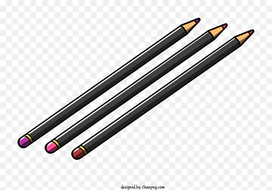 Crayons，Noir Crayons PNG