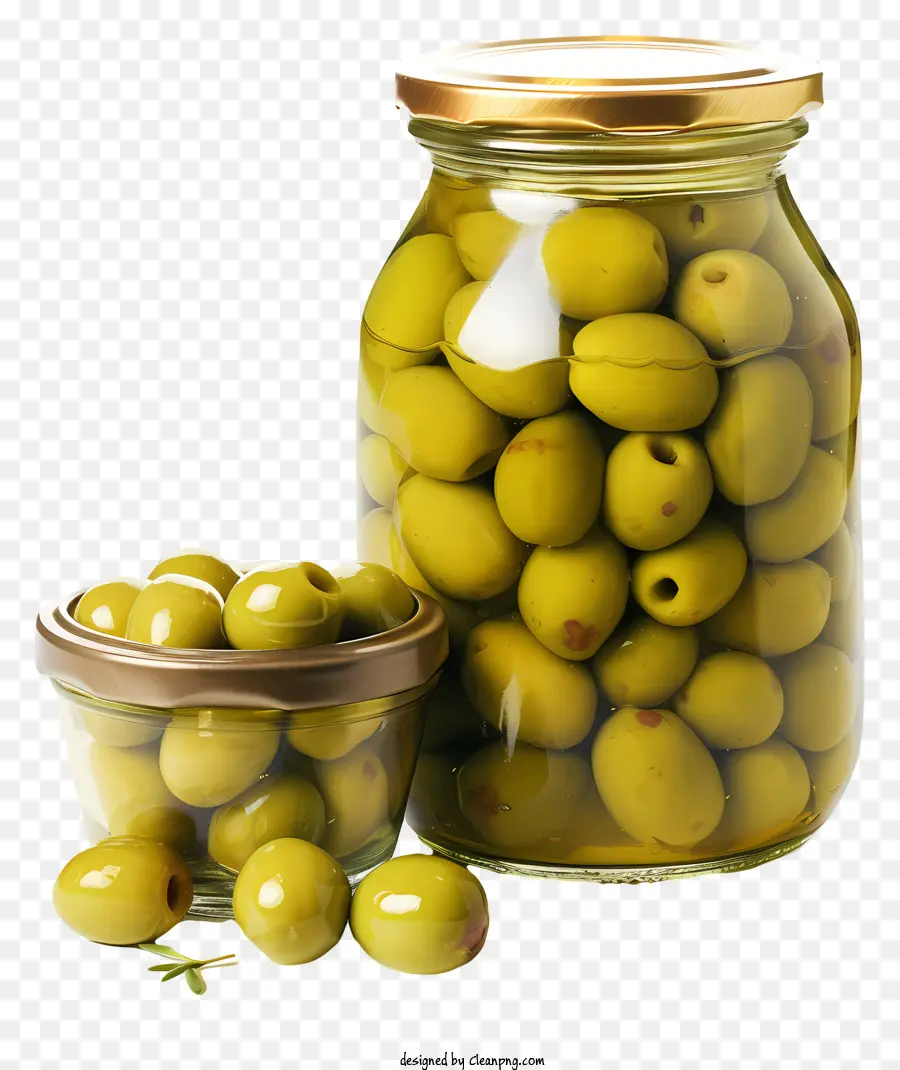 Aquarelle Olives Vertes En Pot，Pots D'olives PNG