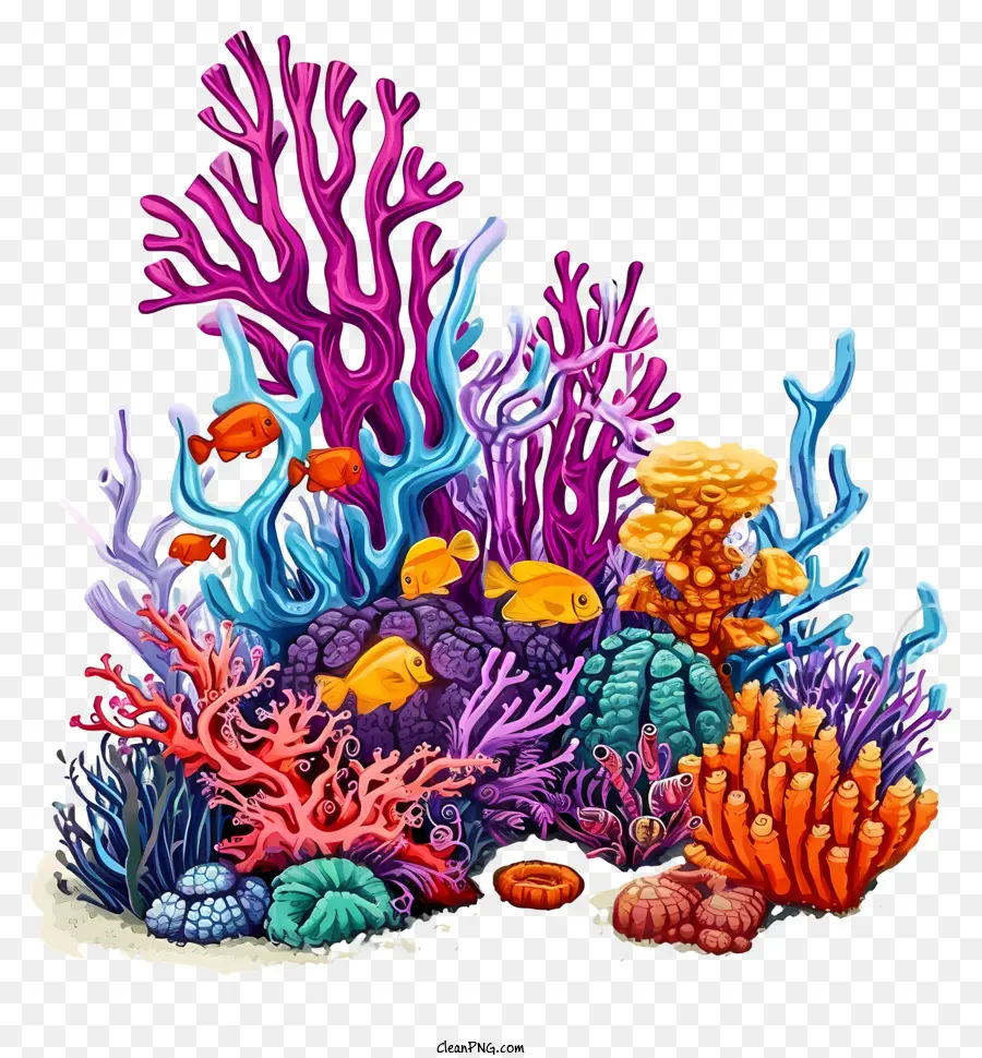 Cartoon Coral Reef，Le Récif De Corail PNG