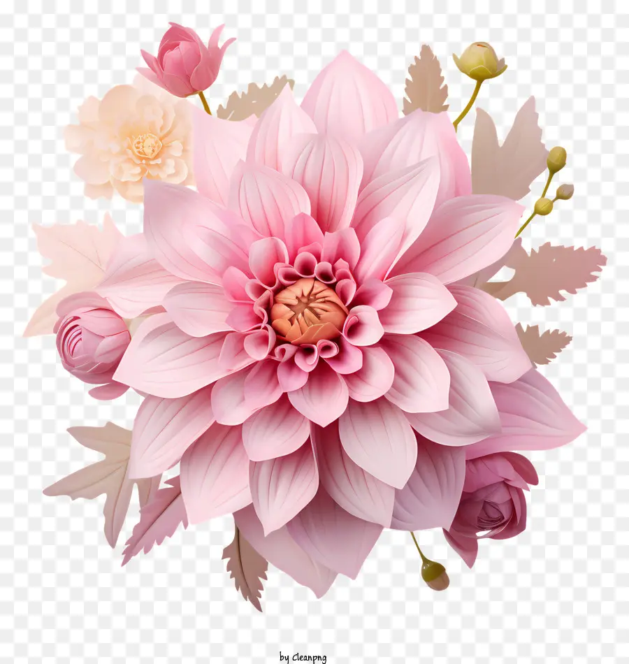 Fleur Rose Plate，Arrangement Floral PNG