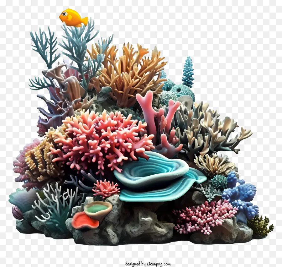 Récif Corallien Réaliste，Rendu 3d PNG