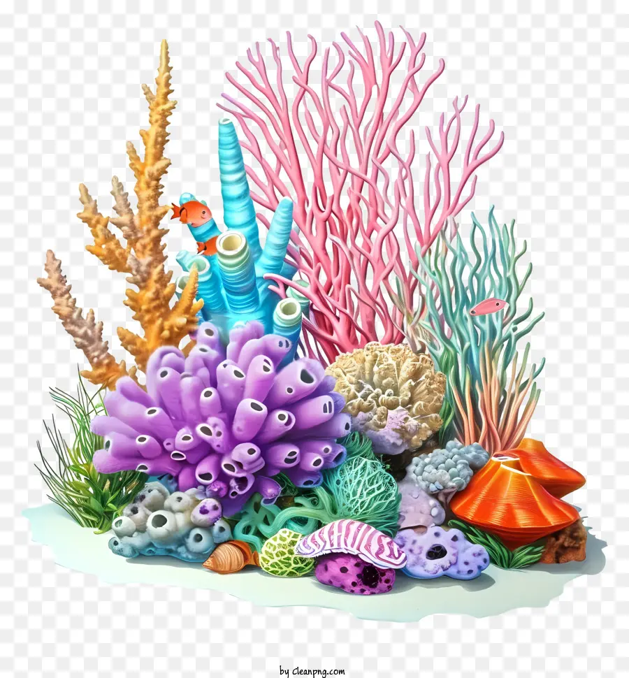 Récif Corallien Pastel，L'écosystème Marin PNG
