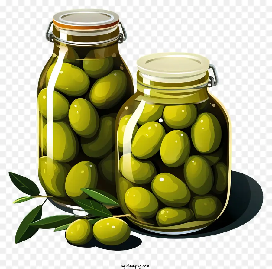 Olives Vertes Plates En Pot，Pot D'olives PNG