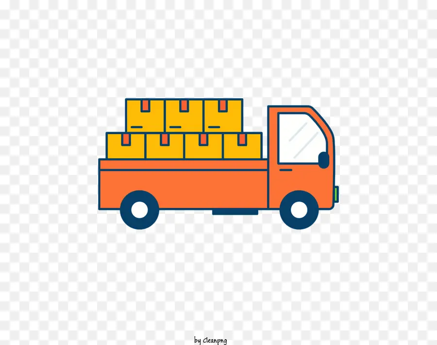 Camion De Livraison，Orange Camion PNG