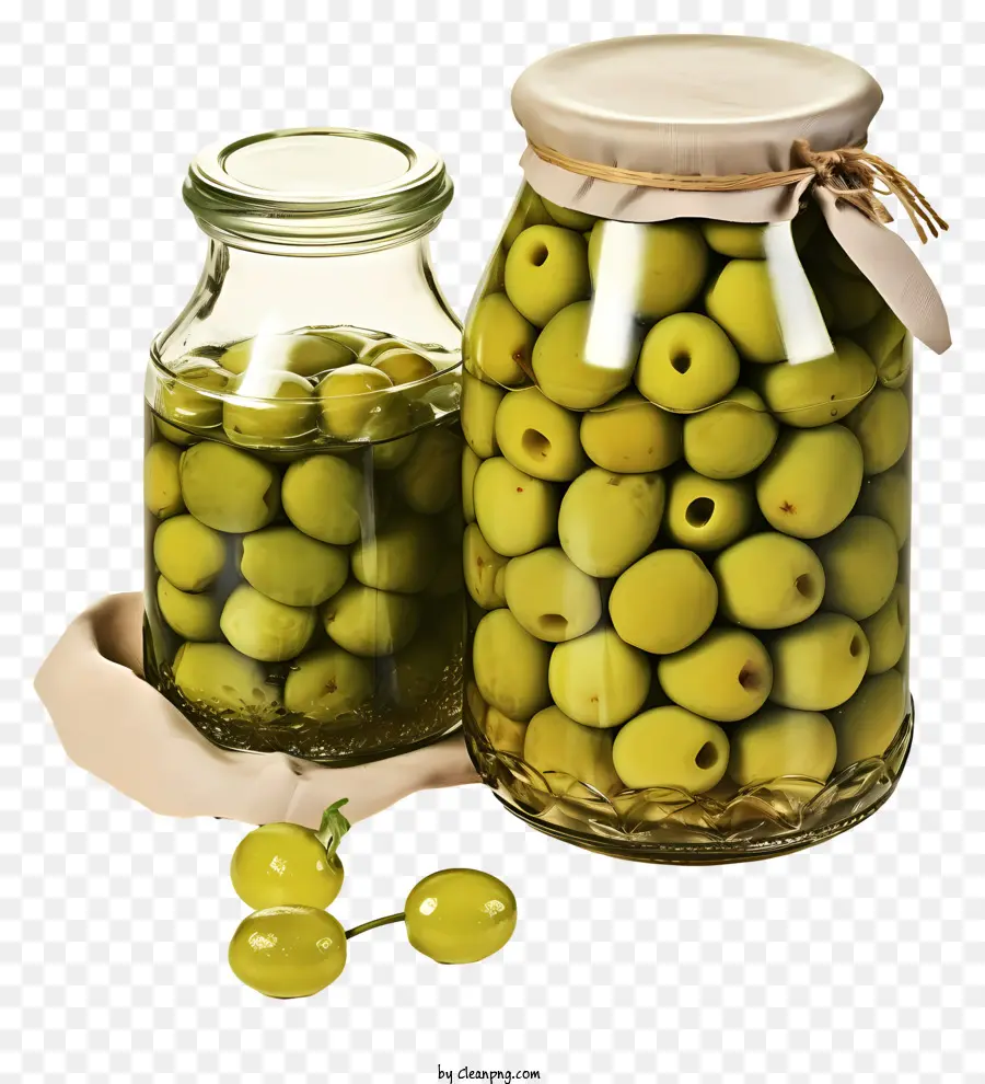 Aquarelle Olives Vertes En Pot，Olives PNG