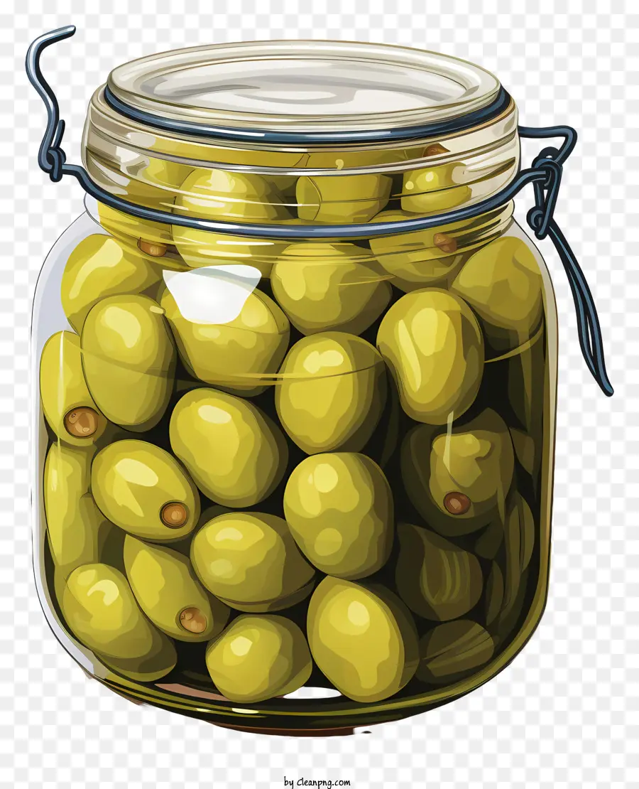 Sketch Style Olives Vertes En Pot，Olives PNG