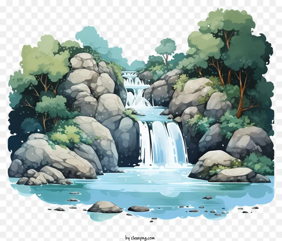 Cascade Aquarelle，Cascade PNG