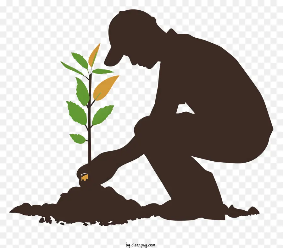 Planting Tree Art Vectoriel Simpliste，Jardinage PNG