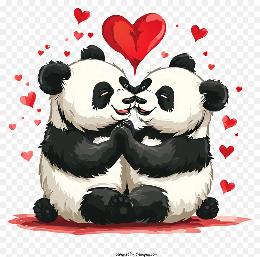 Panda De La Saint Valentin，Panda Mignon PNG