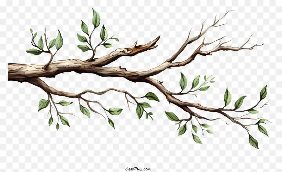 Branche D'arbre De Style Croquis，Peinture PNG