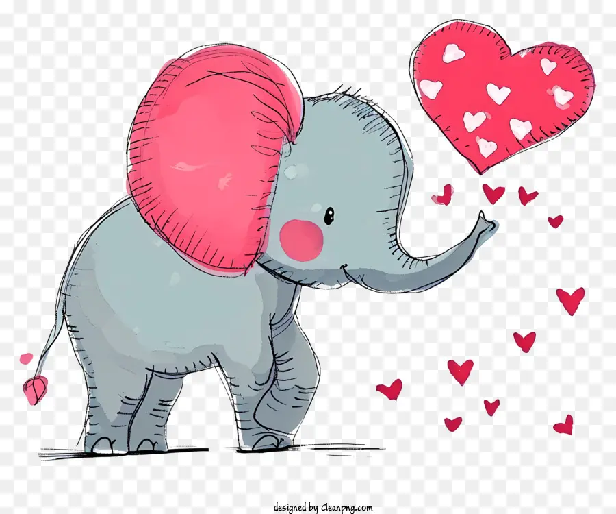 Illustration De L'éléphant De La Saint Valentin，Éléphants PNG