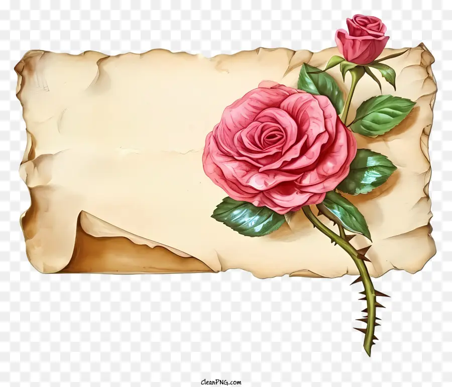 Papier à Lettres De Rose，Rose Rose PNG