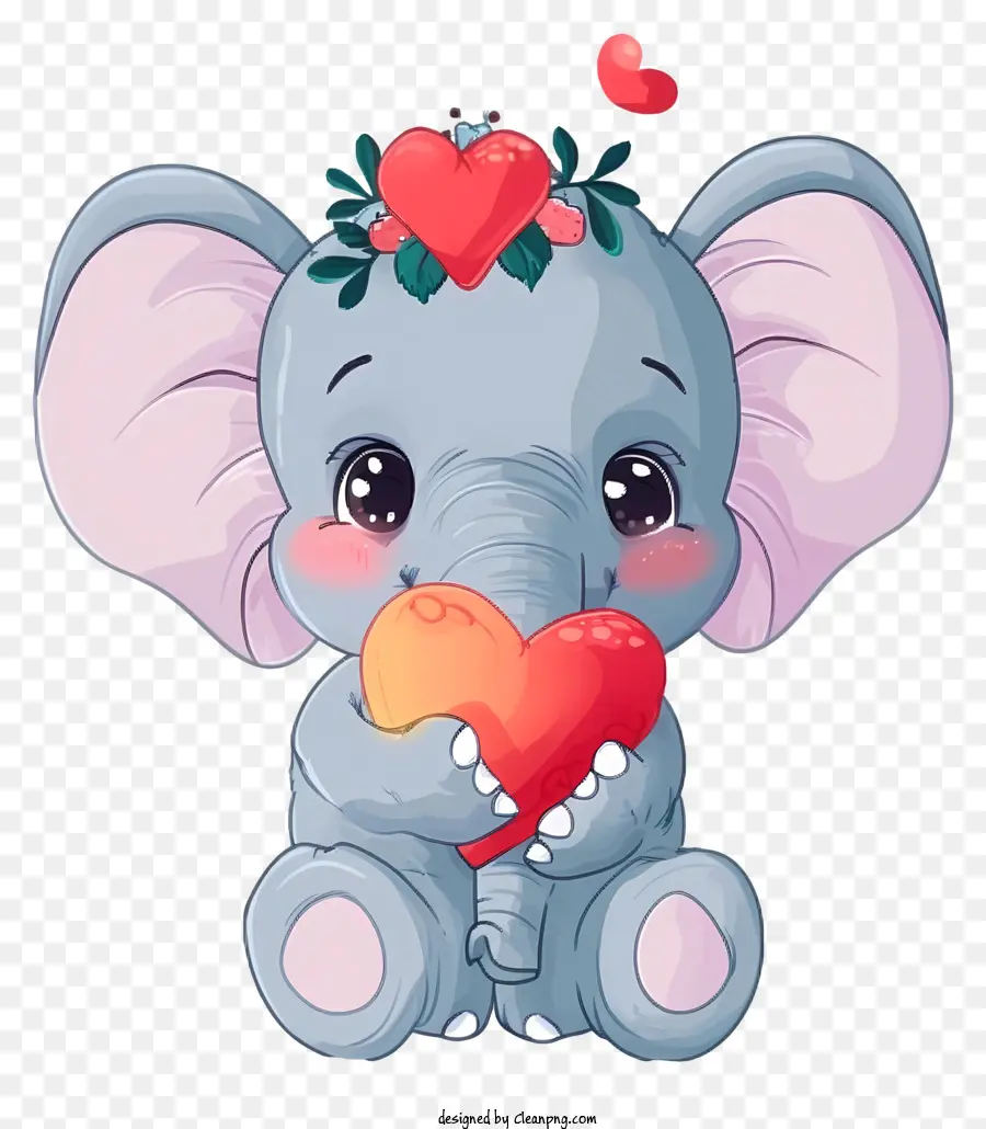 éléphant De Dessin Animé Saint Valentin，Éléphant Mignon PNG