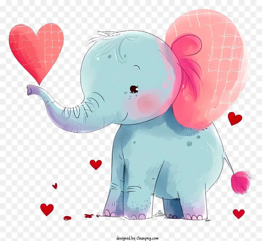 Illustrations Détaillées De Personnages D'éléphant De La Saint Valentin，Éléphant Mignon PNG