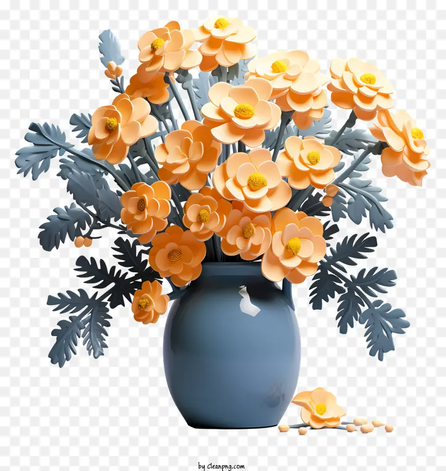 Fleur Plate Dans Un Vase，Vase à Fleurs PNG