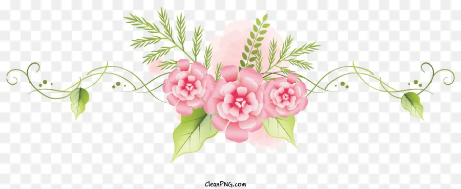 Bordure De Fleurs，Les Roses Roses PNG