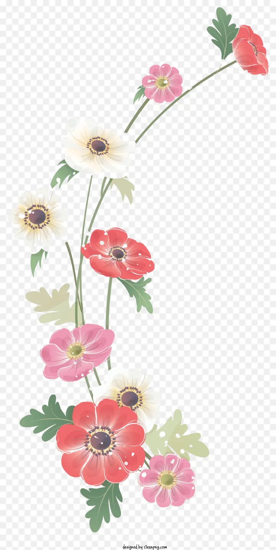 Ligne De Fleurs，Illustration Florale PNG