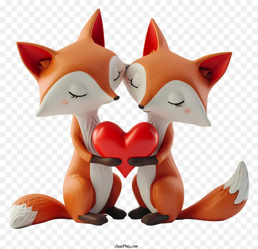 Renard De La Saint Valentin，Couple De Renards PNG