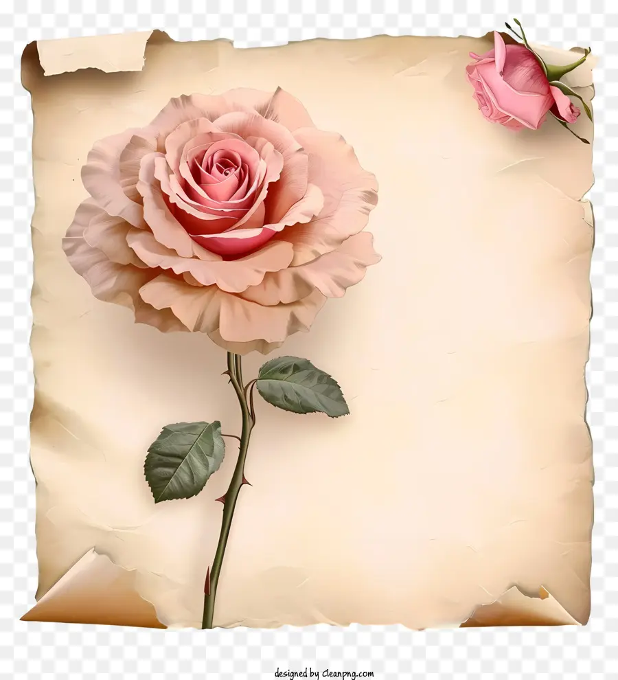 Rose Vintage Et Papier，Rose Rose PNG