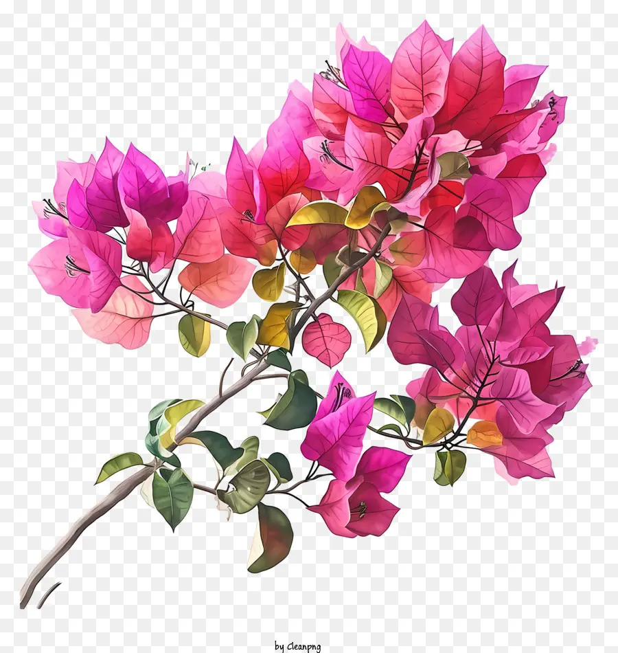 Bougainvillier Aquarelle，Fleurs Roses PNG