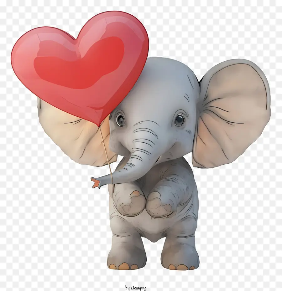 éléphant De La Saint Valentin 3d Réaliste，Éléphant Mignon PNG