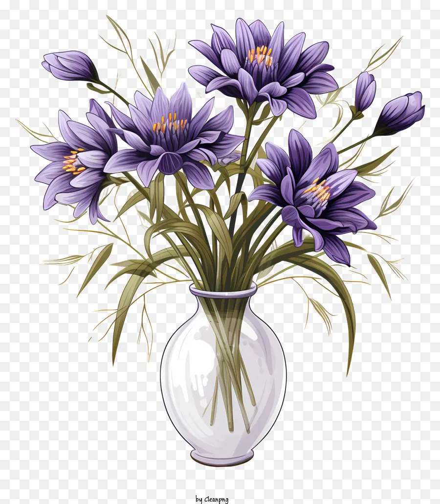 Fleur De Style Croquis En Vase，Vase PNG