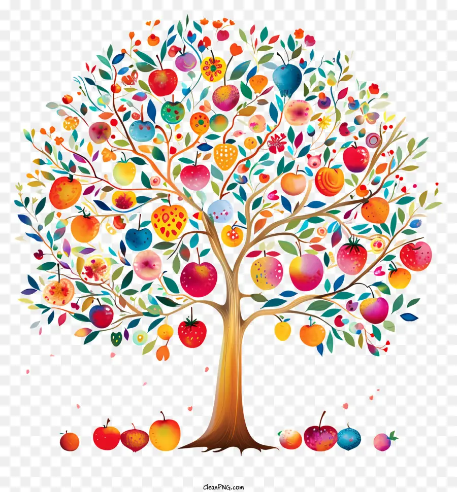 Les Fruits De L'arbre，Coloré De Fruits PNG