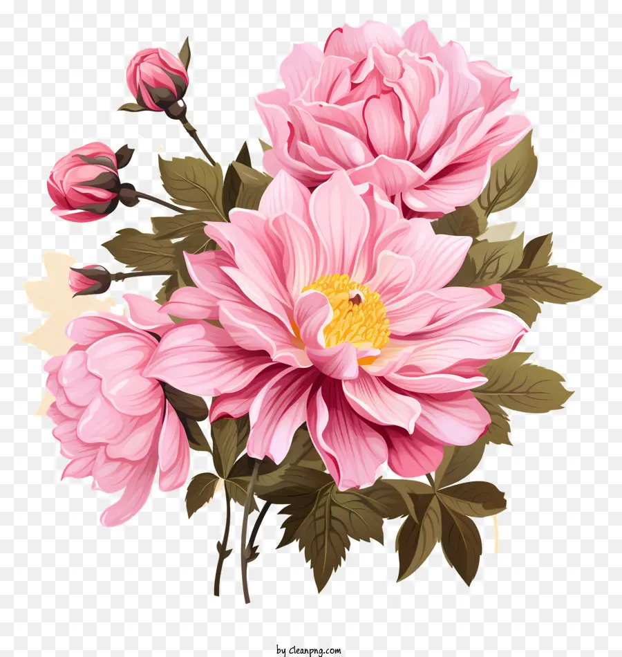 Fleur Rose Dessinée à La Main，Les Roses Roses PNG