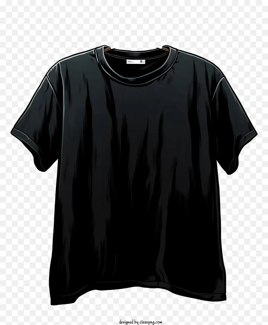 T Shirt Noir De Style Aquarelle Sur Cintre En Tissu，Tee Shirt Noir PNG