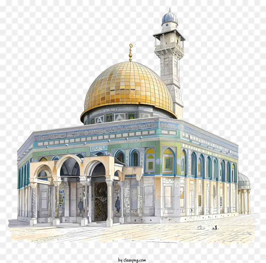 L'isra Et Miraj，Mosquée à Jérusalem PNG