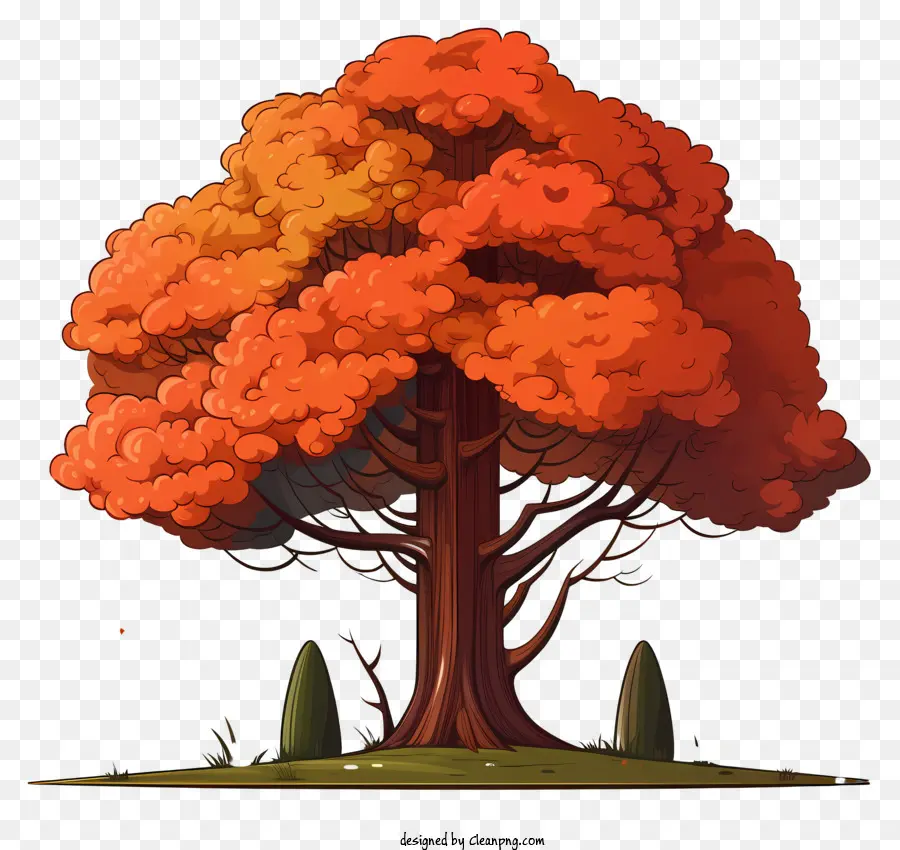 Arbre D'automne De Style Doodle，Feuillage D'automne PNG