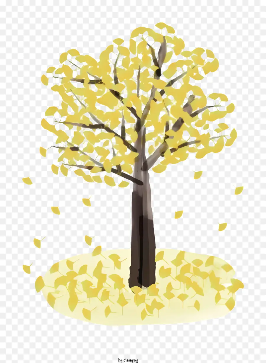 Les Feuilles De L'automne，Jaune Arbre PNG