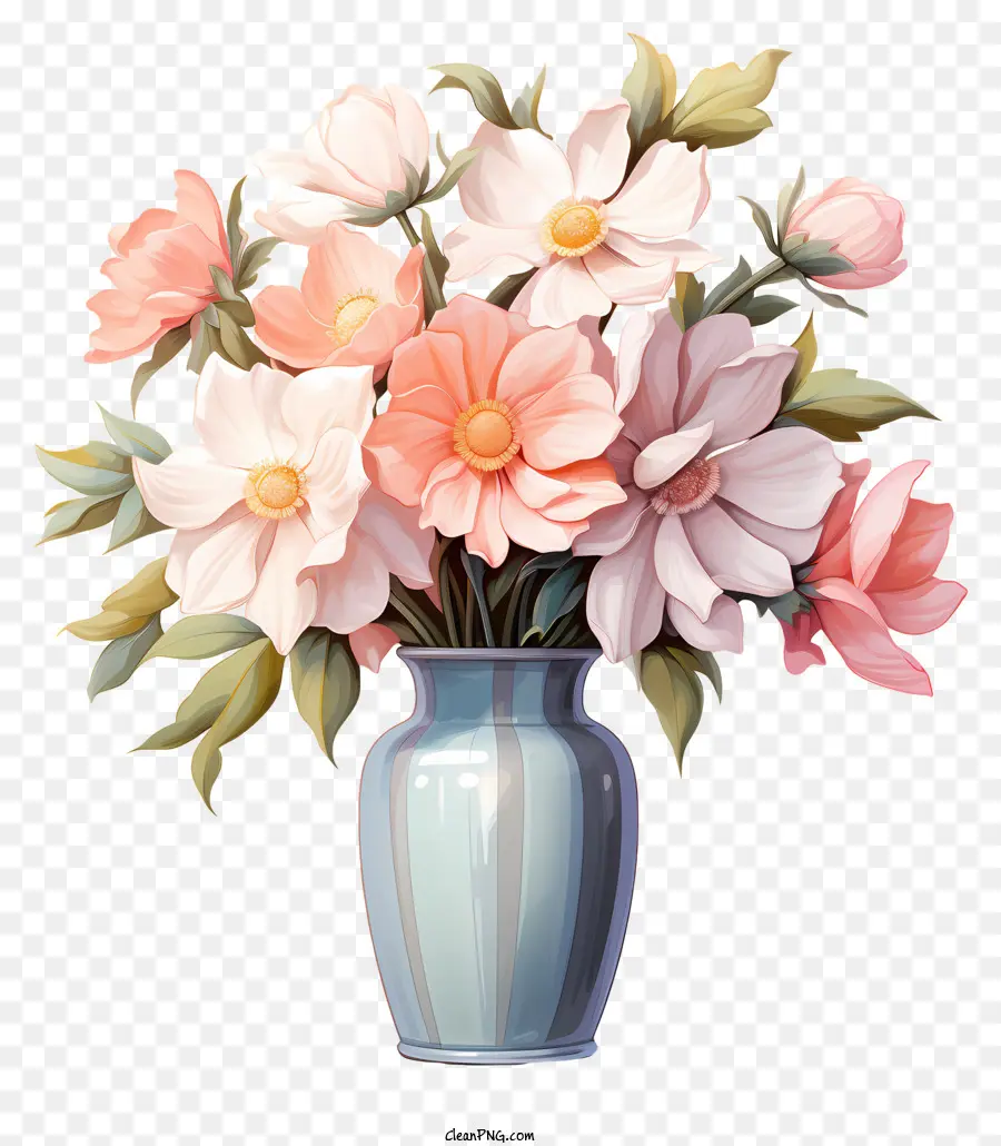 Fleur Pastel En Vase，Vase PNG