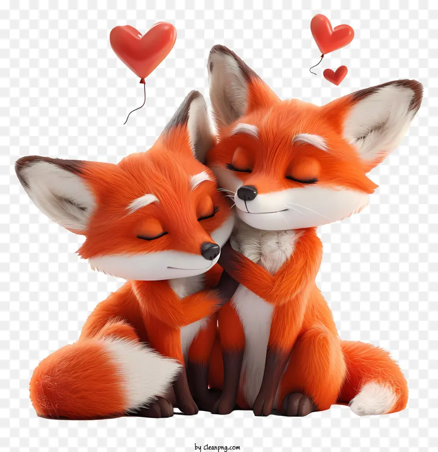 Renard De La Saint Valentin，Couple De Renards PNG