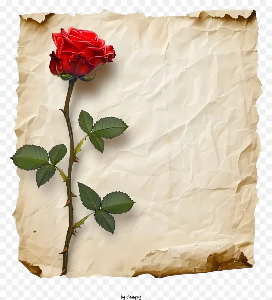 Rose Vintage Et Papier，Rose Rouge PNG