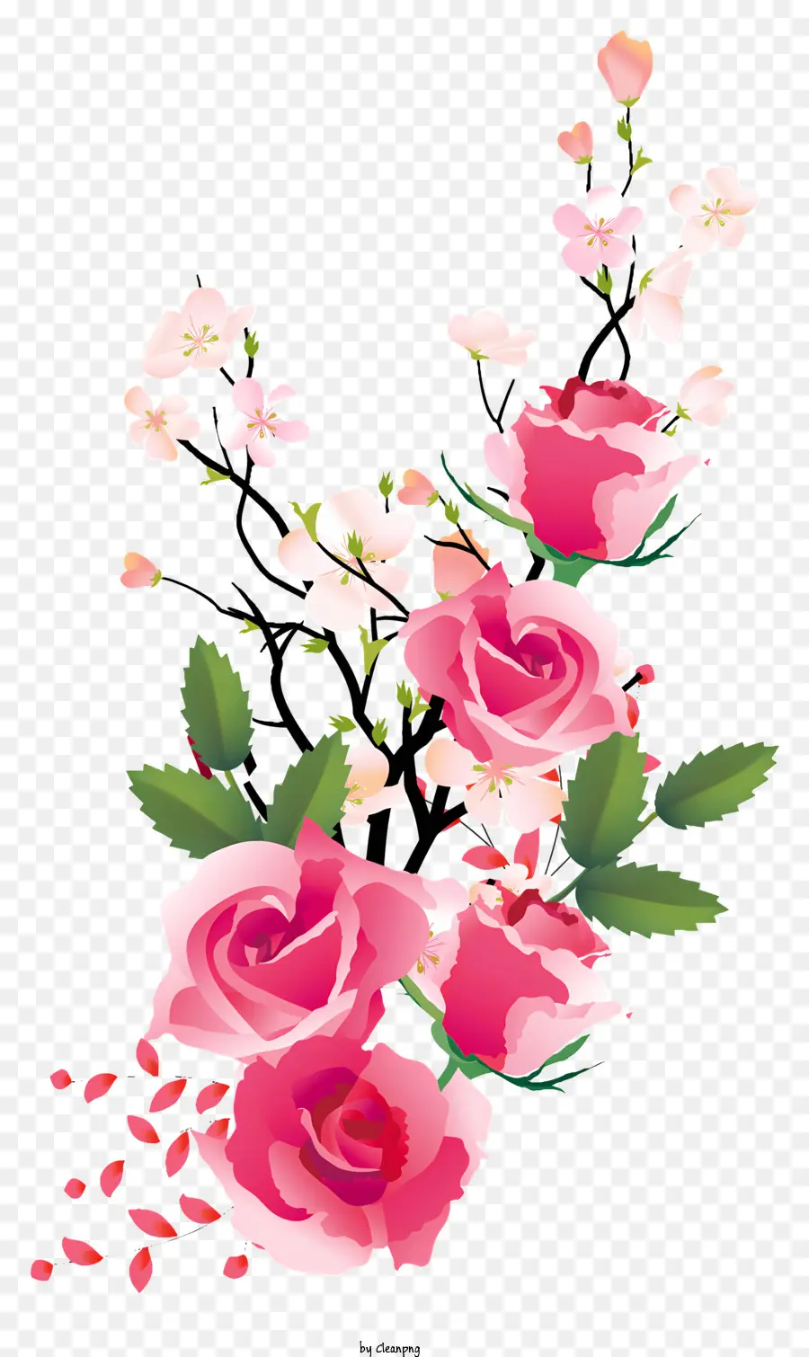 Fleur En Ligne，Les Roses Roses PNG
