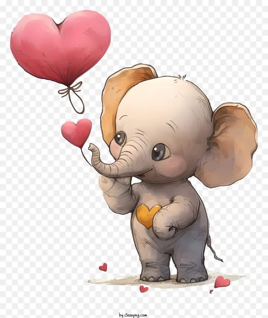 Valentine Elephant Inventive Character Designs，Mignon éléphant PNG