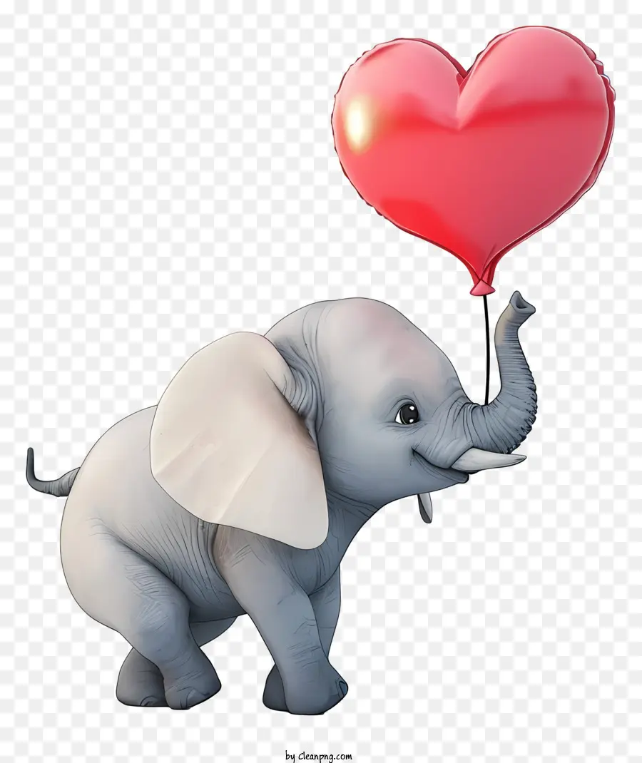 Éléphant 3d Valentine Réaliste，L'éléphant PNG