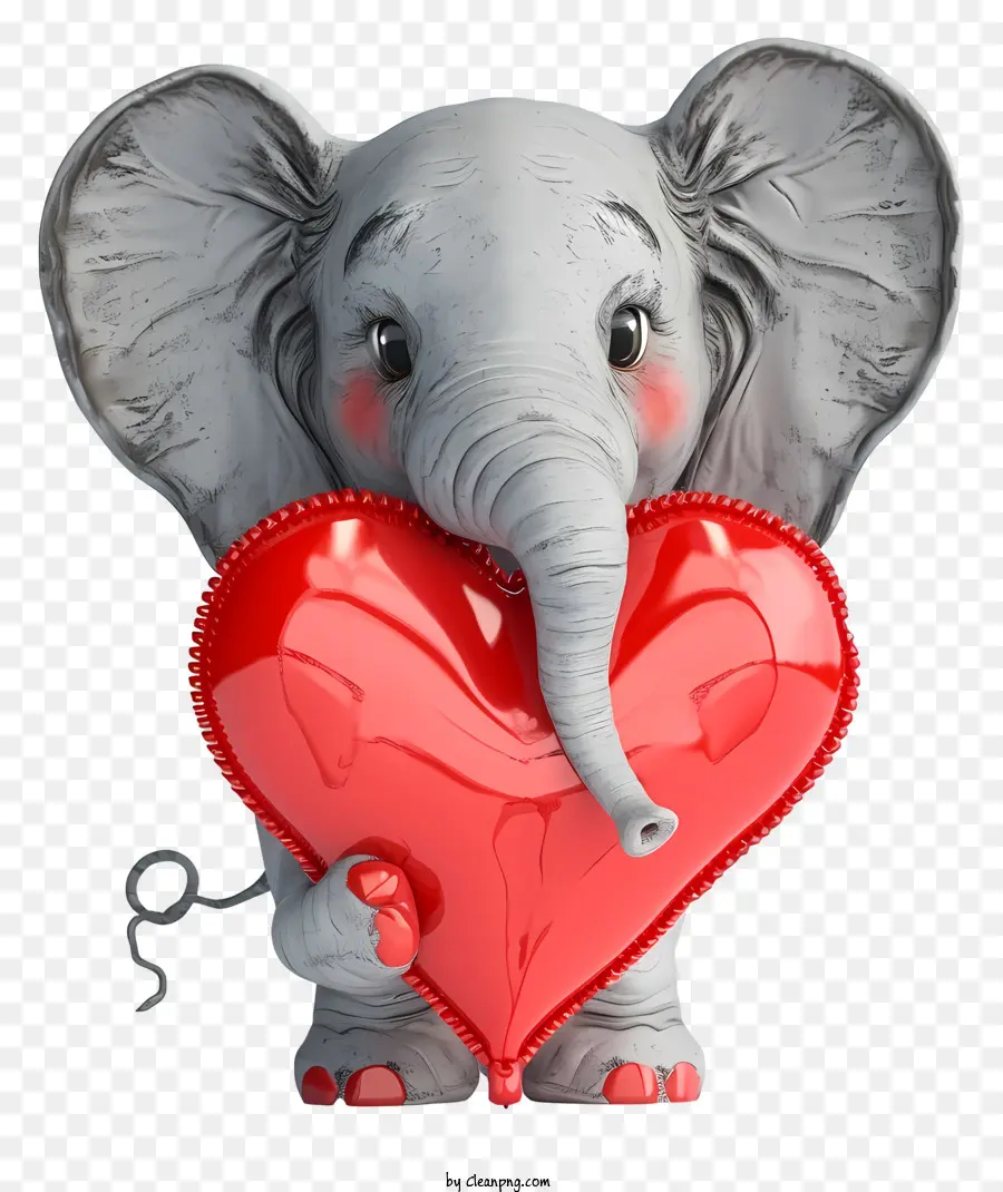 Éléphant 3d Valentine Réaliste，L'éléphant PNG